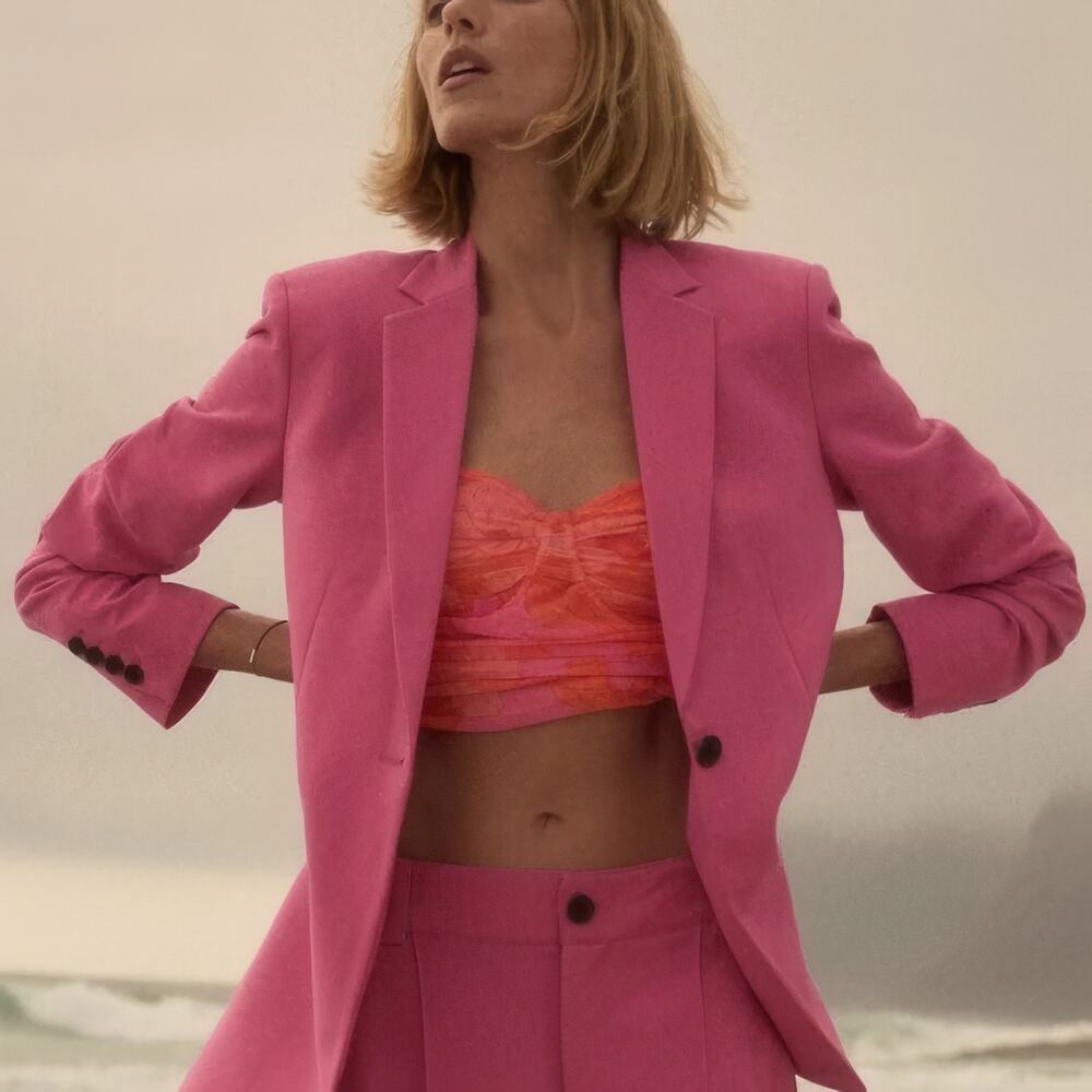 NEW Zara Strapless Pink “Tulle Corset Top”